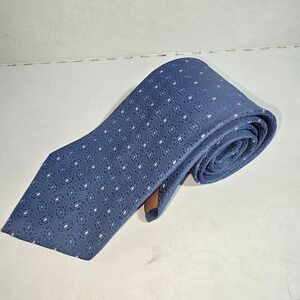 VINTAGE Periwinkle Cornflower Blue with White Dots Principe Polyester‎ Neck Tie